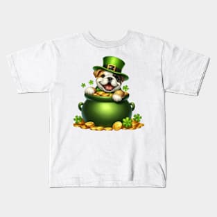 St Patricks Day Bulldog Kids T-Shirt